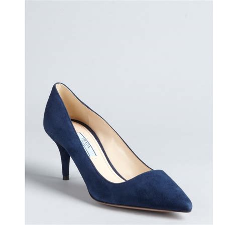 Prada Pointed Toe Suede Pumps on SALE 